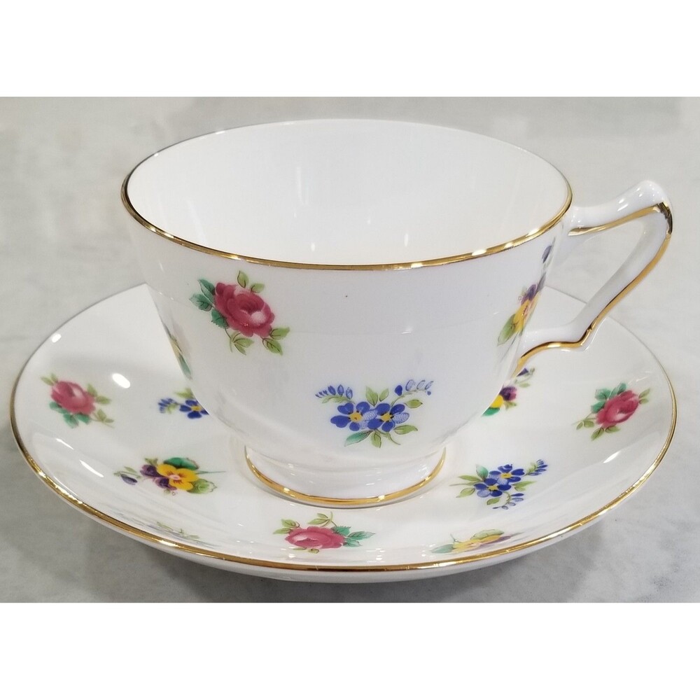 vintage Crown Staffordshire fine bone china tea cup & saucer set made in England
